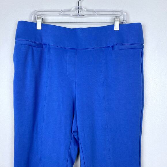 Lane Bryant Ponte Straight Leg Pant Pull On Blue Full Length Work Size 18 Short - Picture 2 of 11